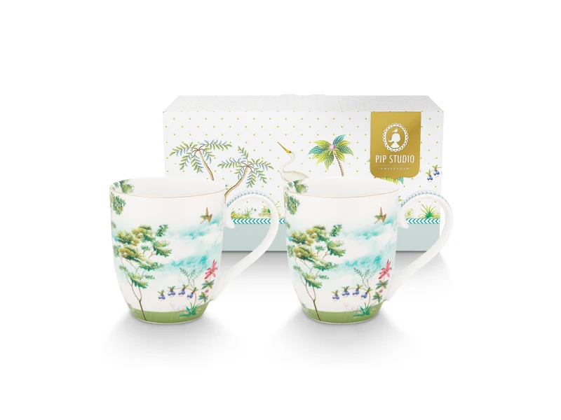PIP STUDIO Jolie Heron Becher XL 450ml Set2