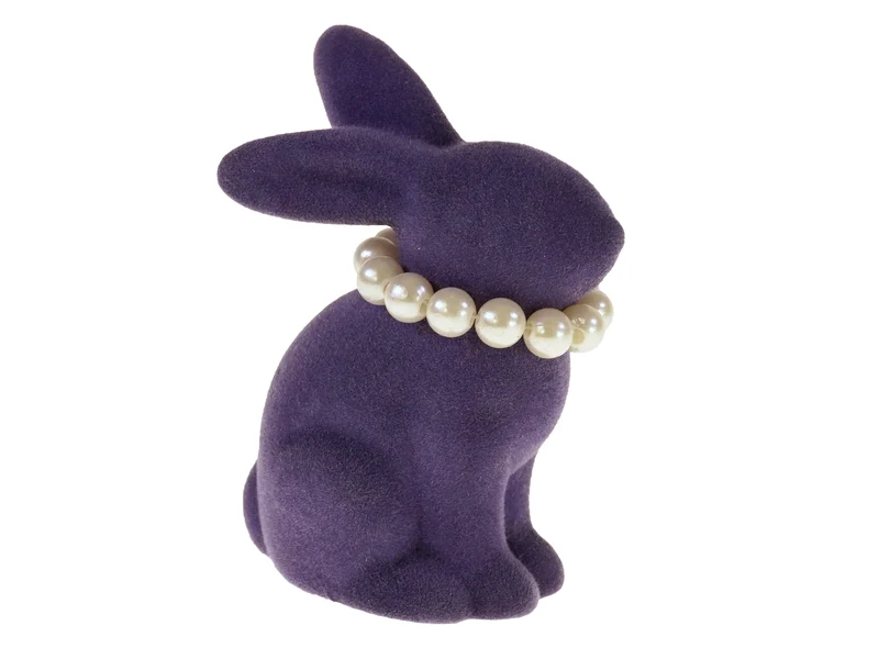 Werner Voß Hase mit Perlenkette violett 6,5x4,5x9cm