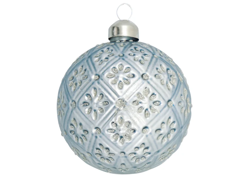 Greengate Harmony Weihnachtskugel sparkling blue 8cm