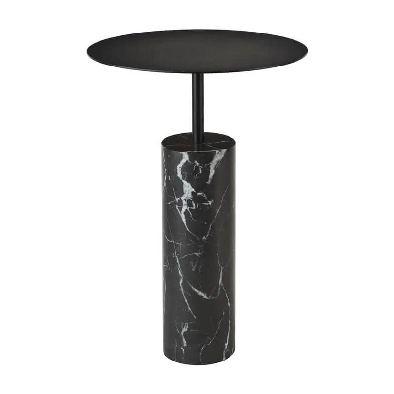 Kleiner runder Beistelltisch Marmor Nero