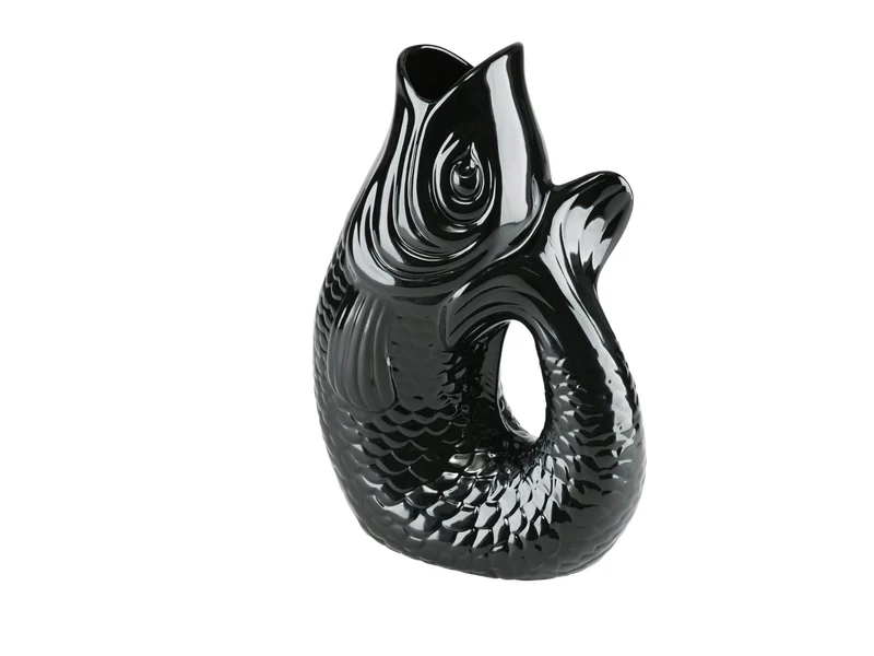 Giftcompany Monsieur Carafon Vase / Karaffe Fisch L schwarz 2,7l