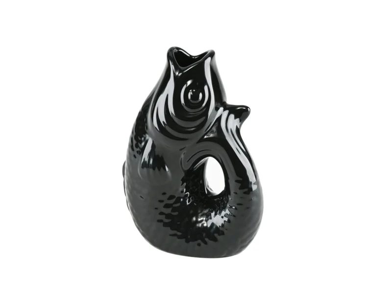 Giftcompany Monsieur Carafon Vase / Karaffe Fisch XS schwarz 0,2l