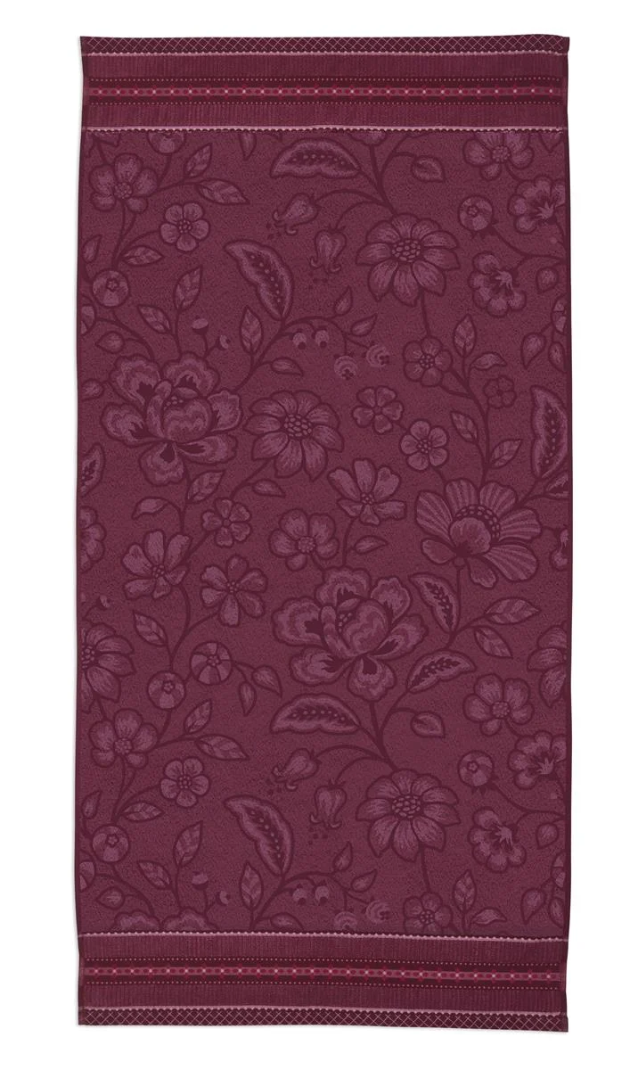 PIP STUDIO Jasmin Jaquard Duschtuch dark pink 70x140cm (1 Stück)