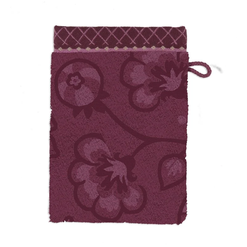 PIP STUDIO Jasmin Jaquard Waschhandschuh dark pink 16x22cm (1 Stück)
