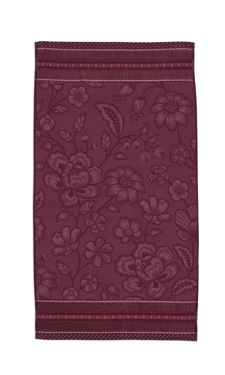 PIP STUDIO Jasmin Jaquard Handtuch dark pink 55x100cm (1 Stück)