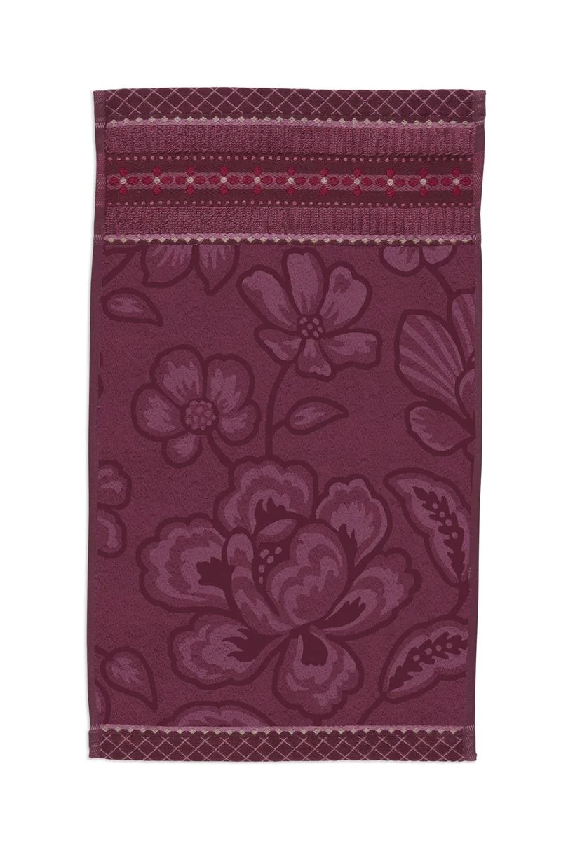 PIP STUDIO Jasmin Jaquard Gästehandtuch dark pink 30x50cm (1 Stück)