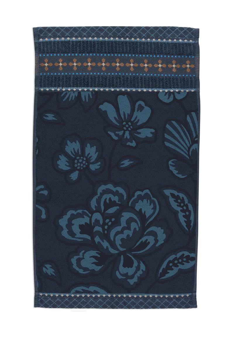 PIP STUDIO Jasmin Jaquard Gästehandtuch dark blue 30x50cm (1 Stück)