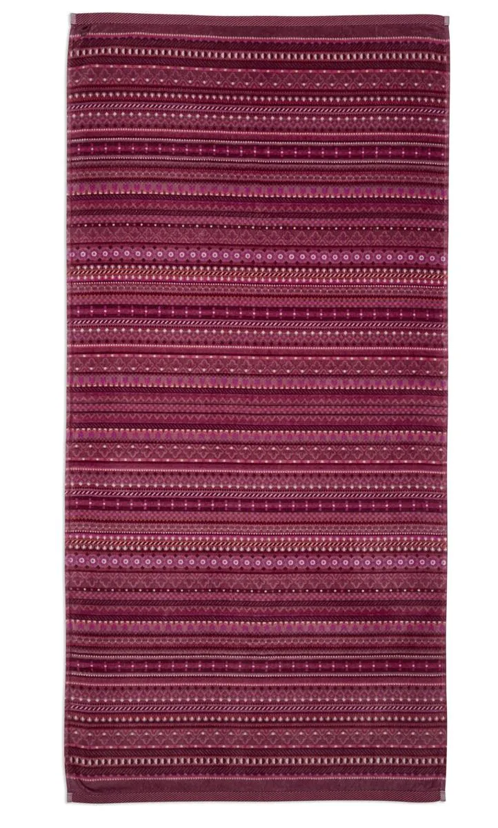 PIP STUDIO Geometric Print Duschtuch dark pink 70x140cm (1 Stück)