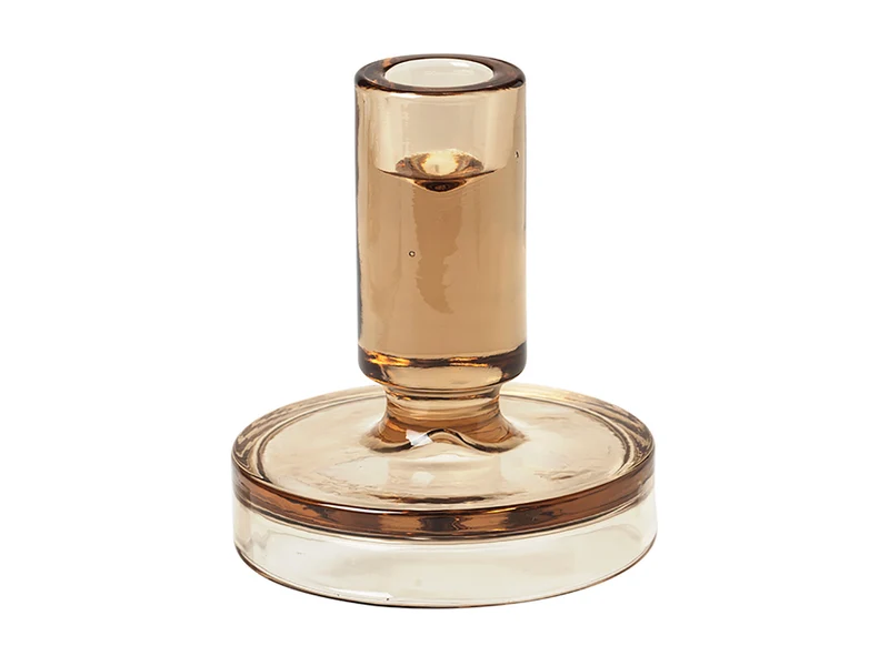 Broste Copenhagen Petra Kerzenständer Glas Indian Tan 10cm