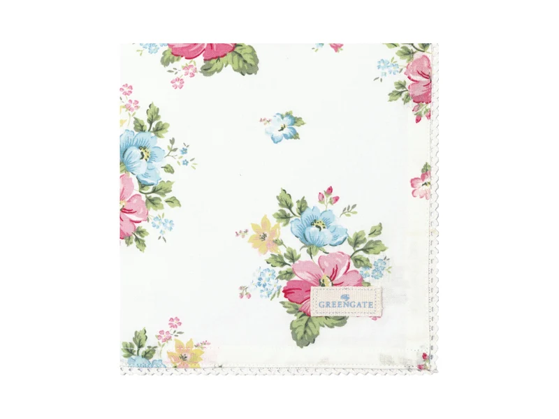 Greengate Josefina Stoffserviette mit Spitze white 40x40cm