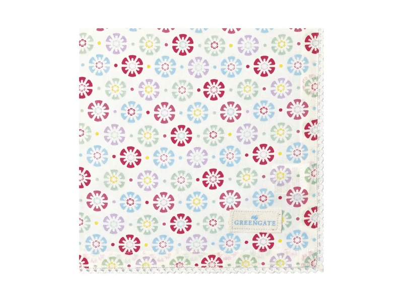 Greengate Rike Stoffserviette mit Spitze white 40x40cm