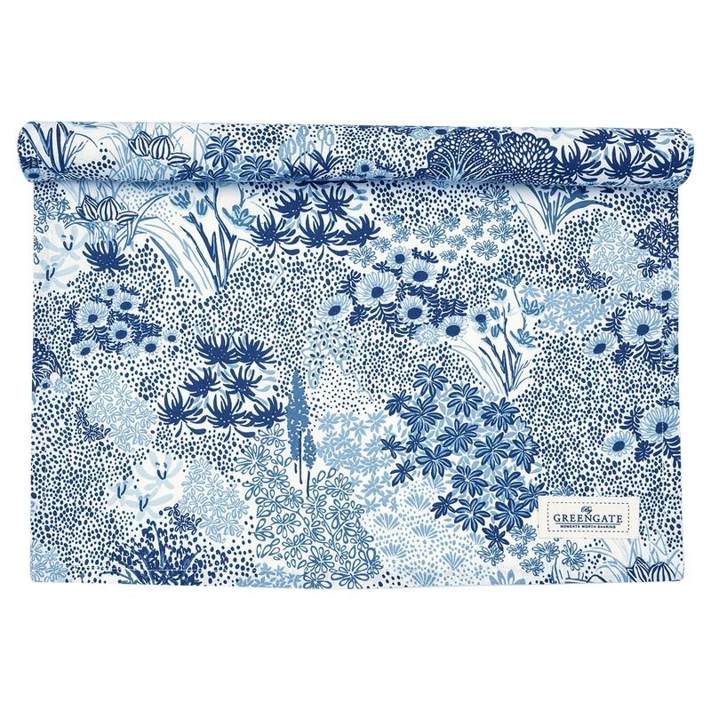Greengate Kristel Tischläufer blue 140x45cm