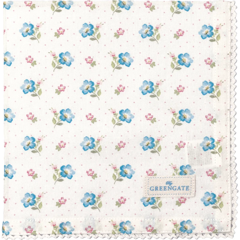 Greengate Rosalia Stoffserviette mit Spitze white 40x40cm
