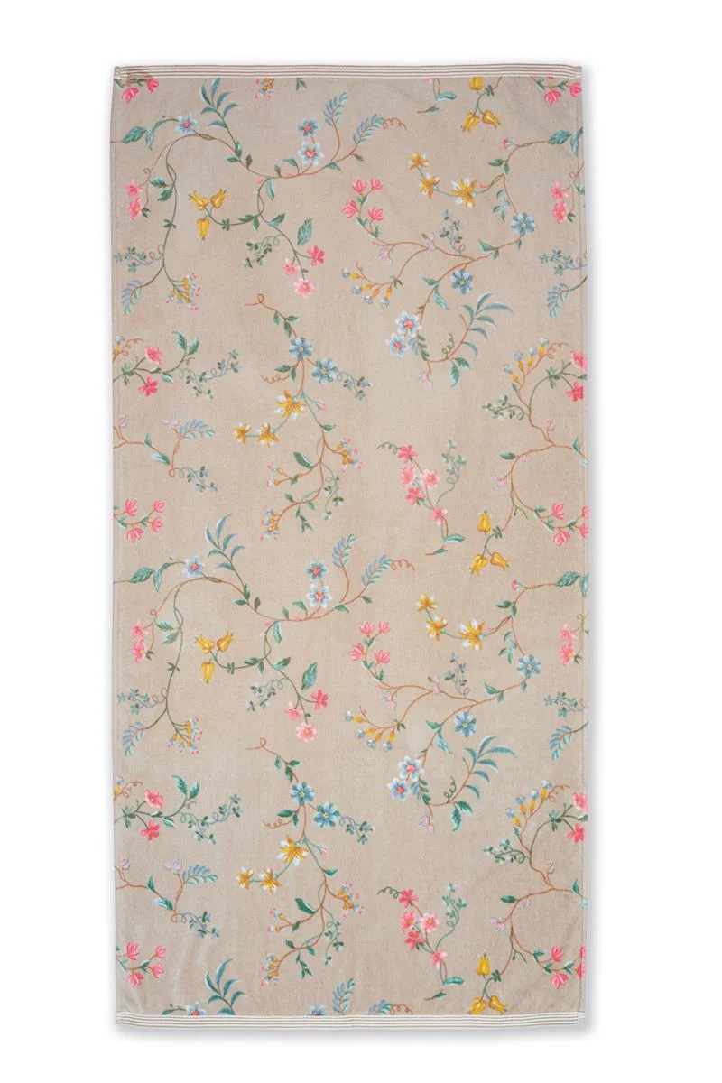 Les Fleurs Duschtuch khaki 70x140cm (1 Stück)