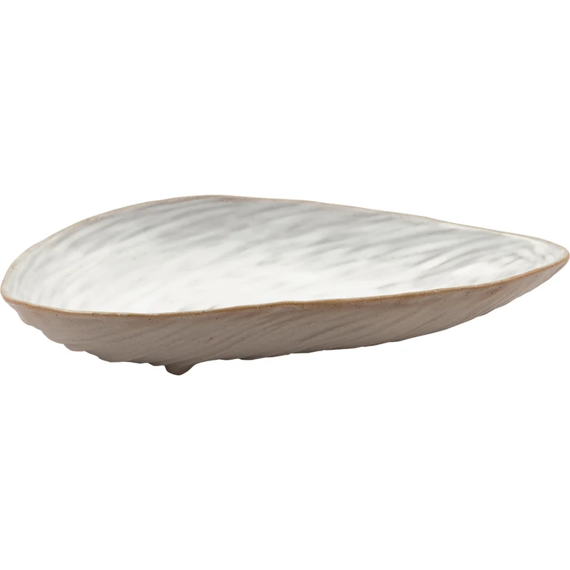 Greengate Shell Teller irregular medium pale grey 25,6x12,8cm