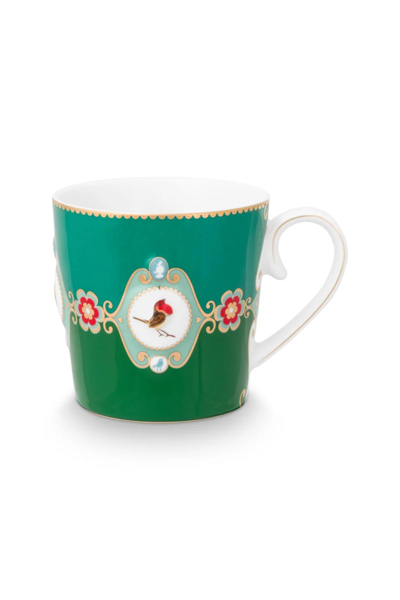 PIP STUDIO Love Birds Medaillon Henkelbecher grün 0,25l
