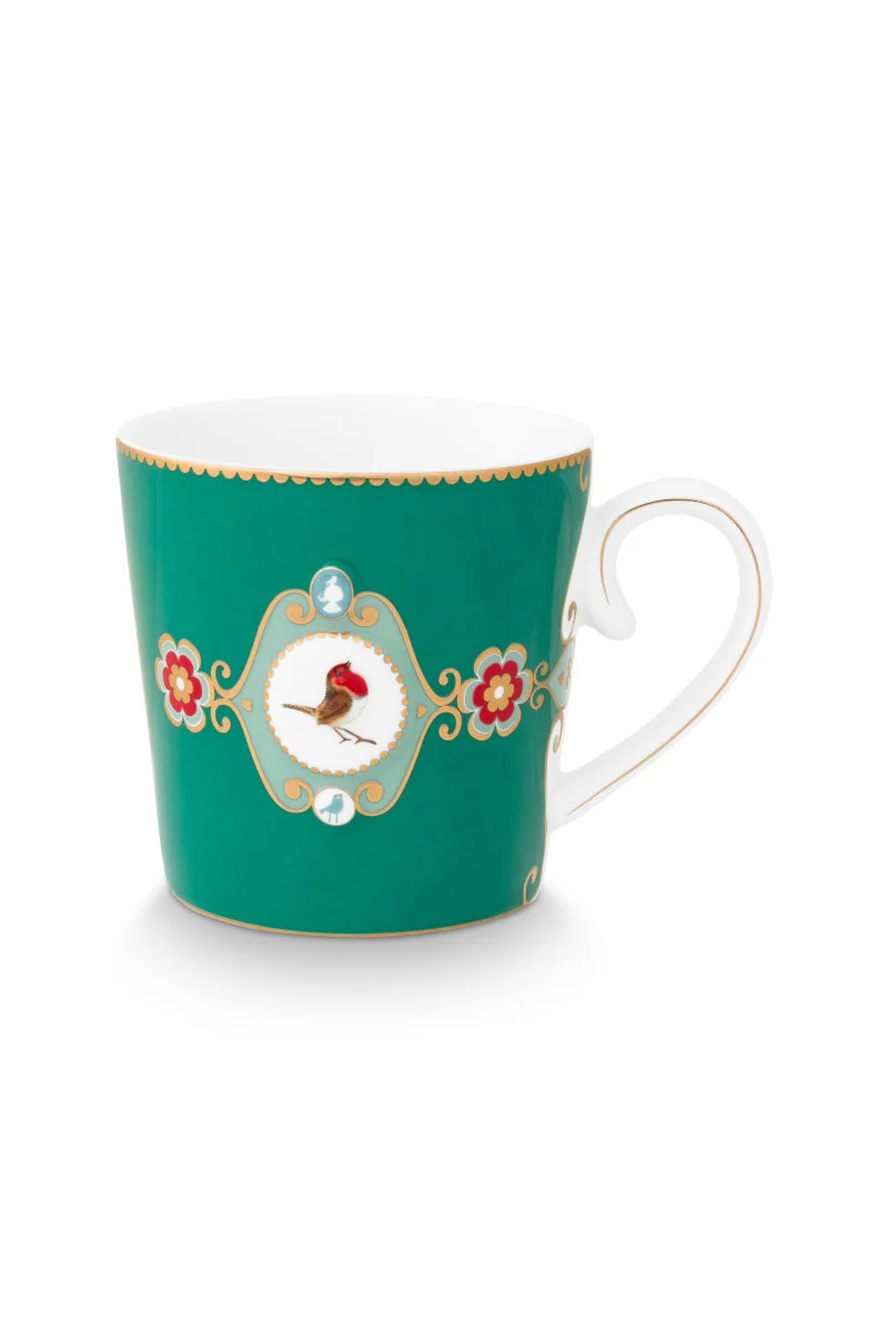 PIP STUDIO Love Birds Medaillon Henkelbecher grün 0,25l