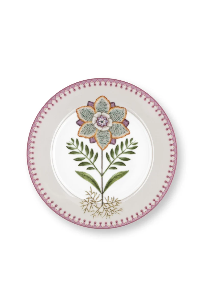 PIP STUDIO Lily&Lotus Frühstücksteller weiss/lila 21cm