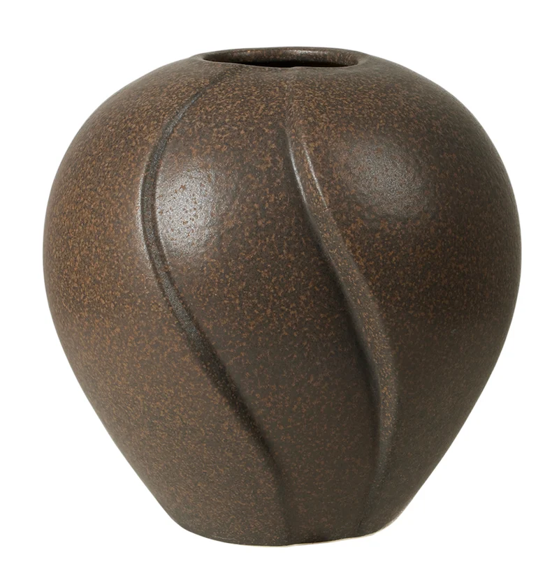 Broste Copenhagen Leda Vase antique brown 15x15cm
