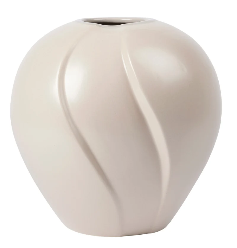 Broste Copenhagen Leda Vase grey sand 25x25cm