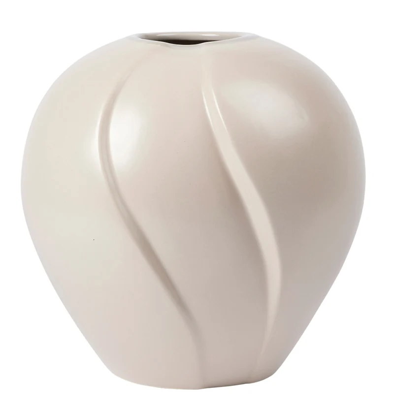 Broste Copenhagen Leda Vase grey sand 15x15cm
