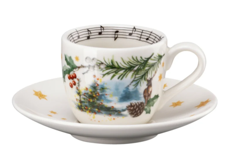 Hutschenreuther Sammelserie 2023 Am Weihnachtsbaum Espressotasse 2tlg