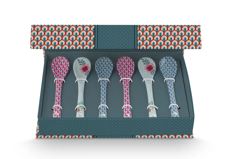 PIP STUDIO Flower Festival Oriental Geschenkset Teelöffel blau 13cm