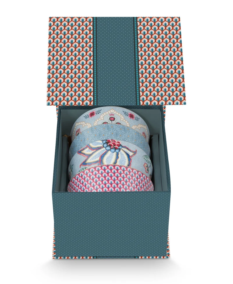 PIP STUDIO Flower Festival Oriental Geschenkset Schalen blau 12cm