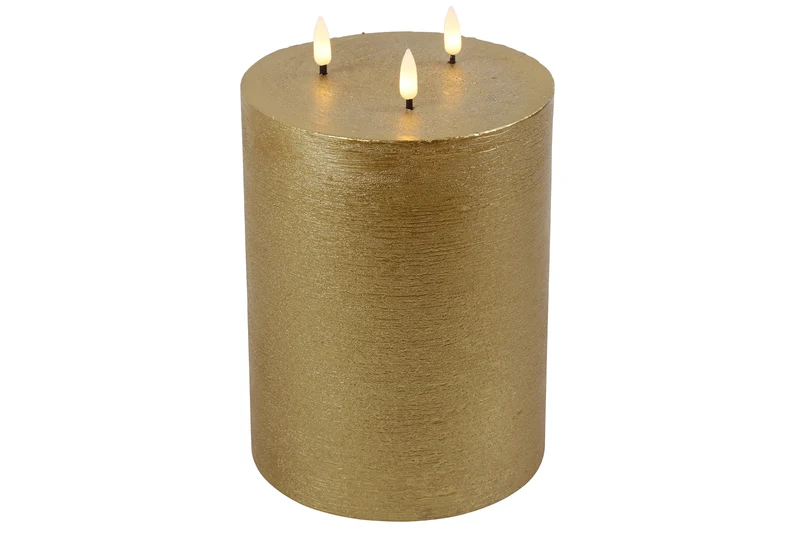 Decostar Stumpenkerze LED Lyon L gold 22,5cm