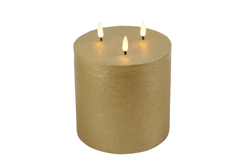 Decostar Stumpenkerze LED Lyon S gold 17,5cm