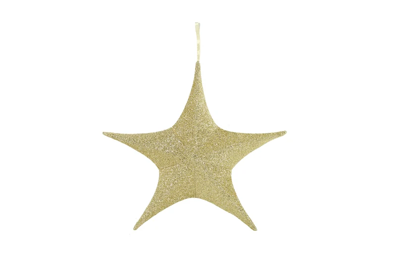 Decostar Weihnachtshänger Stern Glitzer Maria S gold 65cm