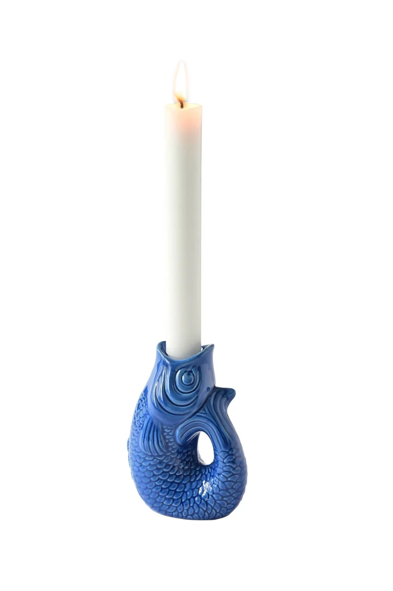 Giftcompany Monsieur Carafon Kerzenhalter Fisch XS azure 12,7cm