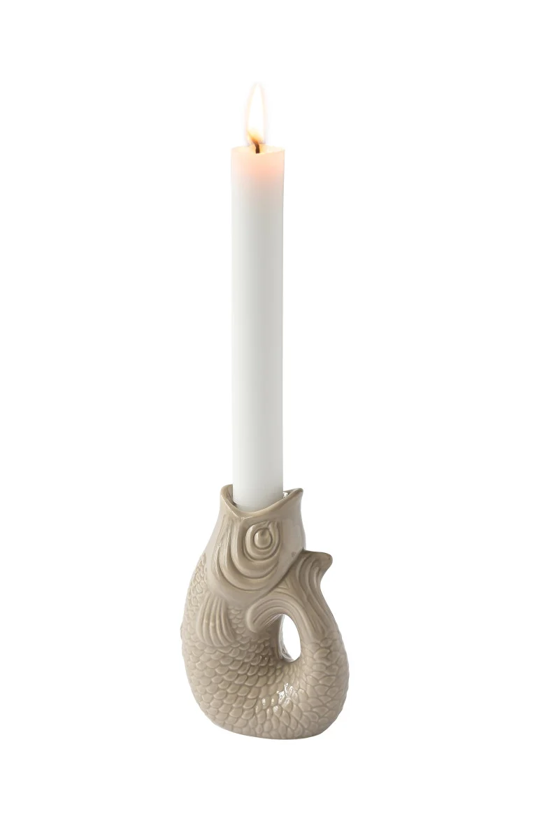 Giftcompany Monsieur Carafon Kerzenhalter Fisch XS sandstone 12,7cm