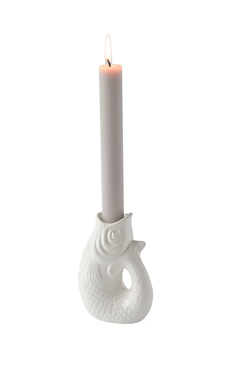 Giftcompany Monsieur Carafon Kerzenhalter Fisch XS weiss 12,7cm