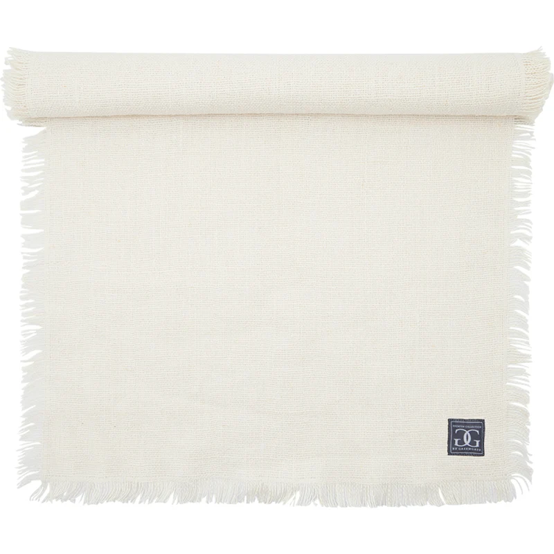 Greengate Leinen Tischläufer off white 140x45cm
