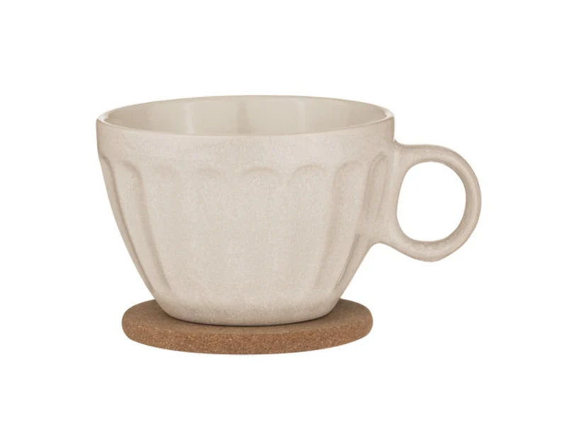 ladelle ELAN Becher- und Untersetzerset hafer