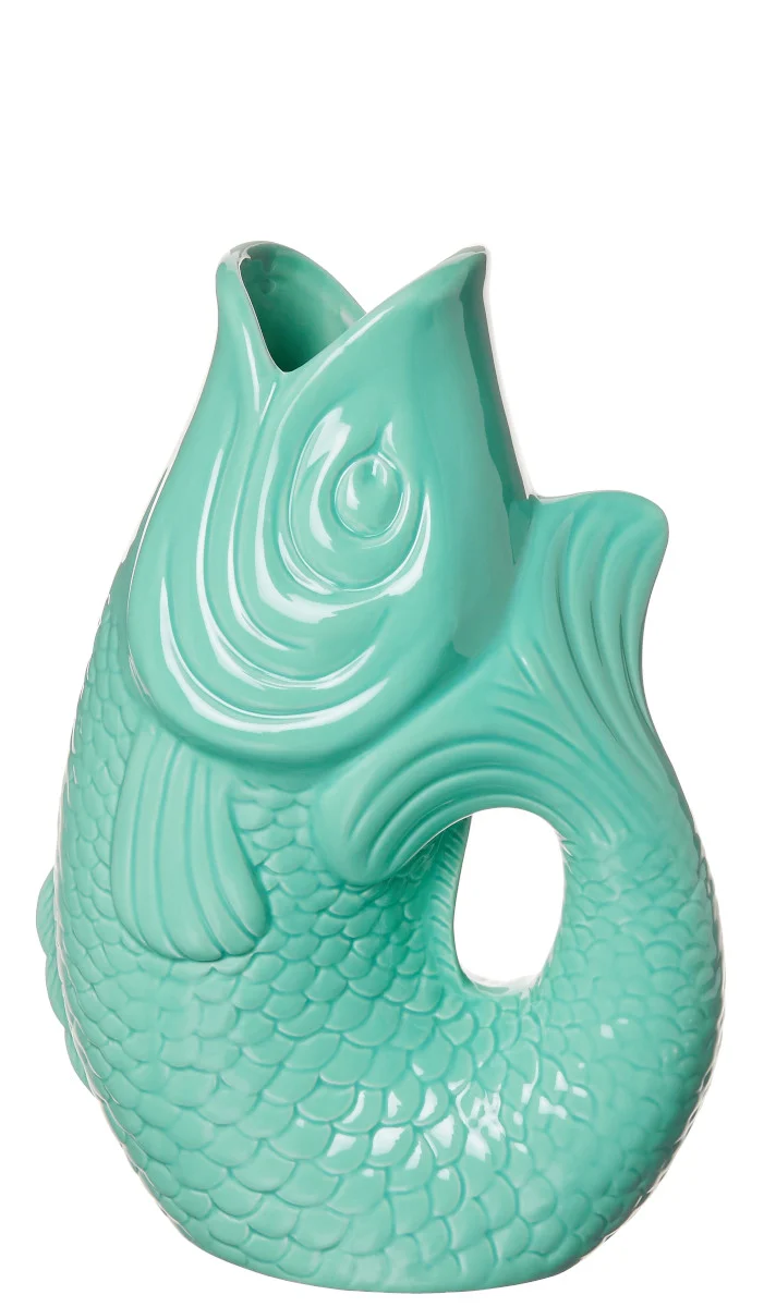 Giftcompany Monsieur Carafon Vase / Karaffe Fisch S mint cream 1,2l