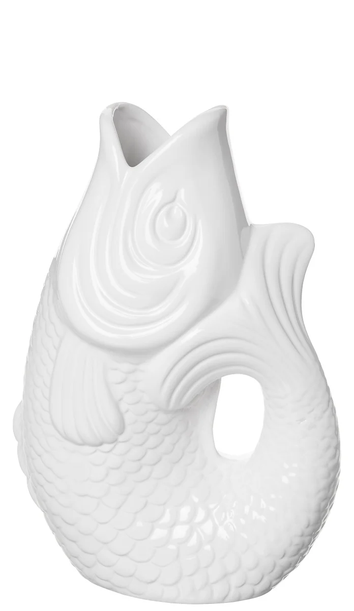 Giftcompany Monsieur Carafon Vase / Karaffe Fisch S weiss 1,2l