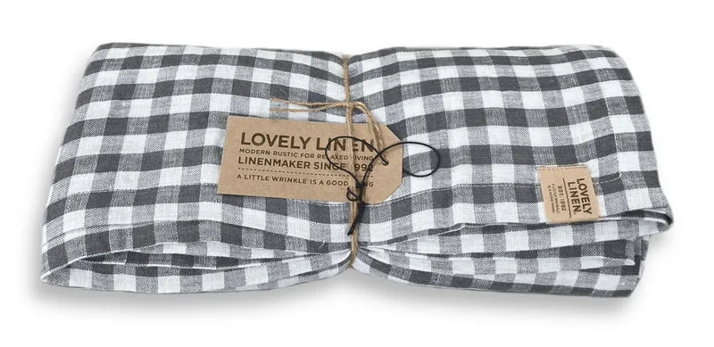 Lovely Linen Misty Tischdecke Leinen square dark grey 145x380cm (1 Stück)