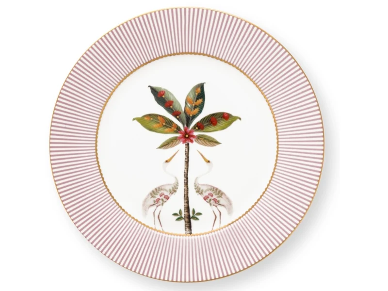 PIP STUDIO La Majorelle Frühstücksteller pink m. Reiher 21 cm
