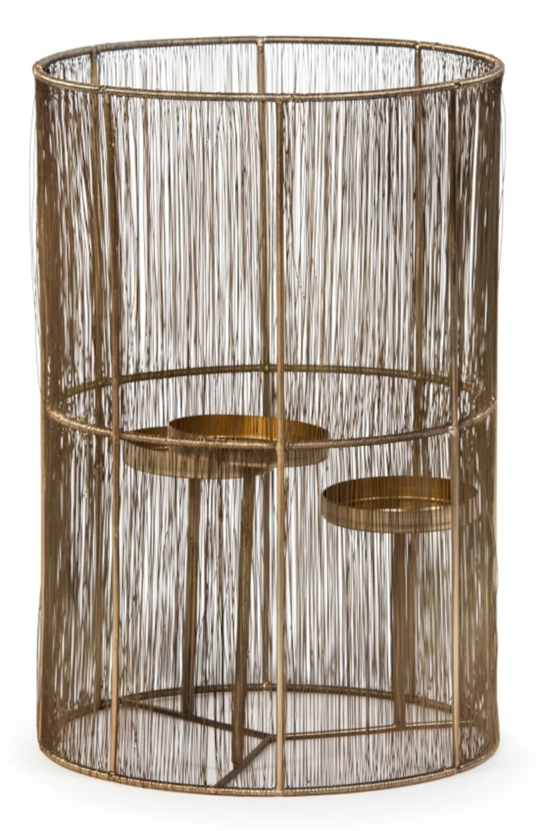 Dekocandle Hurricane Windlicht messing für 3 Kerzen Ø31x46cm