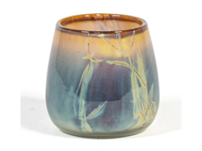 Dekocandle Windlicht Glas grün/ braun Ø 12 x 11 cm (1 Stück)