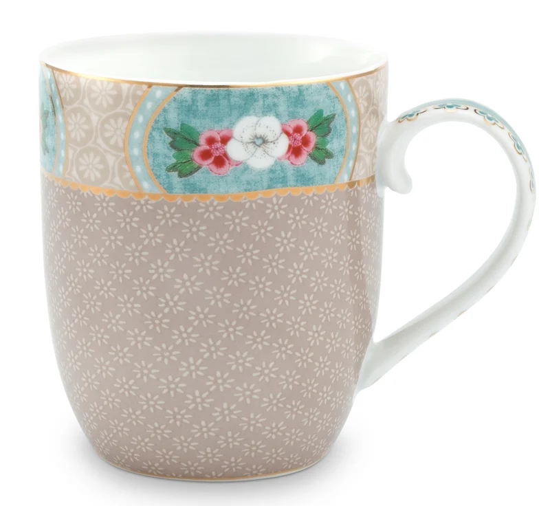 PIP STUDIO Blushing Birds Henkelbecher khaki 0,2l