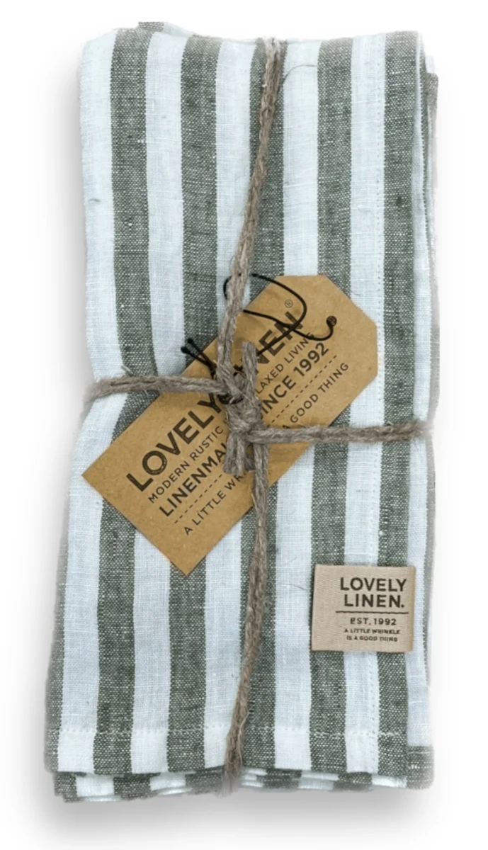 Lovely Linen Lovely Serviette Leinen edge jeep green (1 Stück)