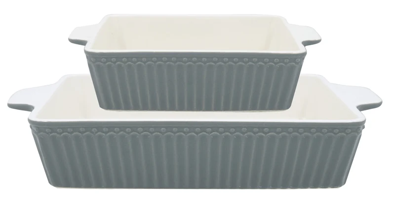 Greengate Alice Auflaufform stone grey small Set2