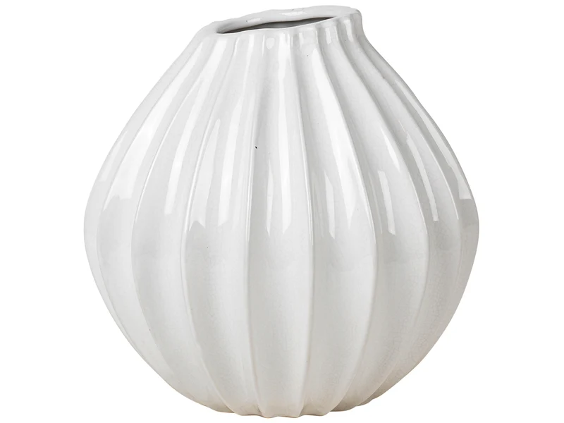 Broste Copenhagen WIDE Vase M Keramik Ivory 25 cm