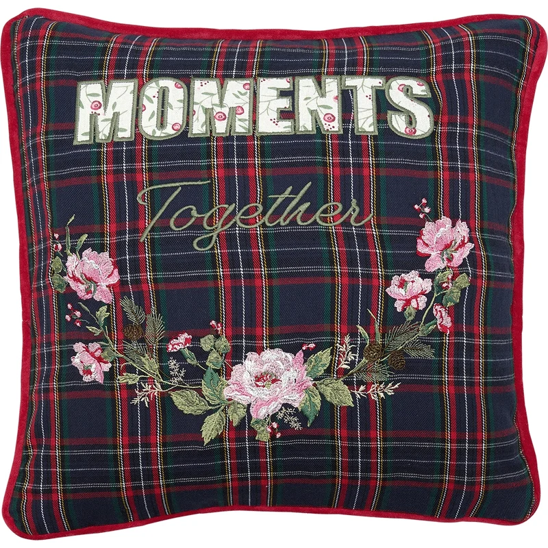 Greengate Dagmar Kissenhülle moments blue mit Stick 40x40cm