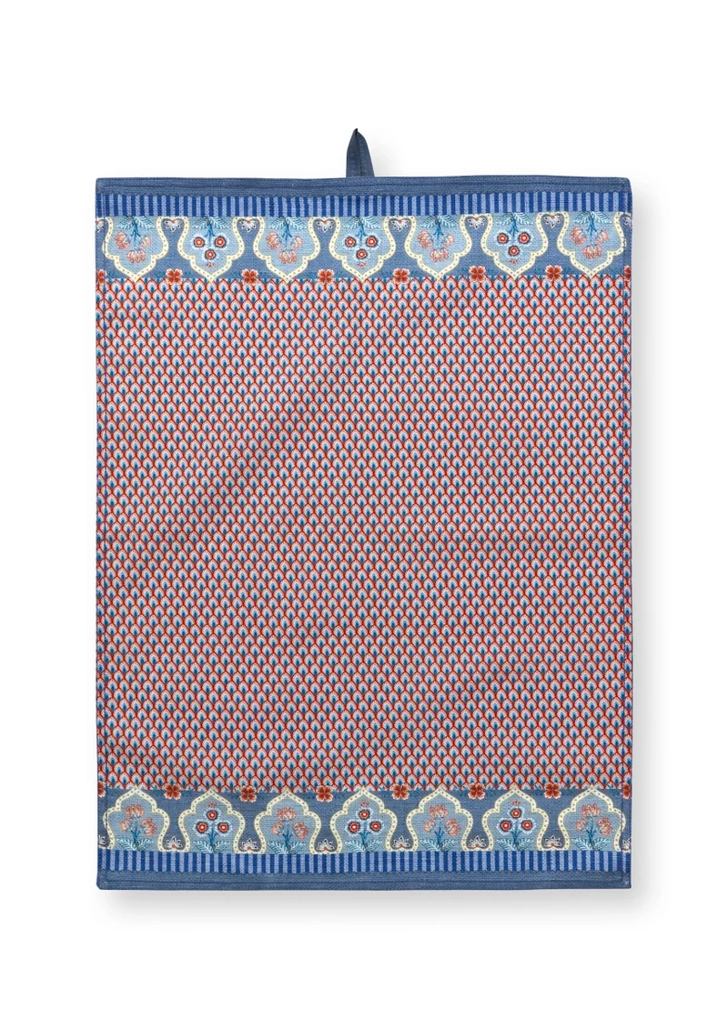 PIP STUDIO Flower Festival Geschirrtuch Blue-rot 50 x 70 cm