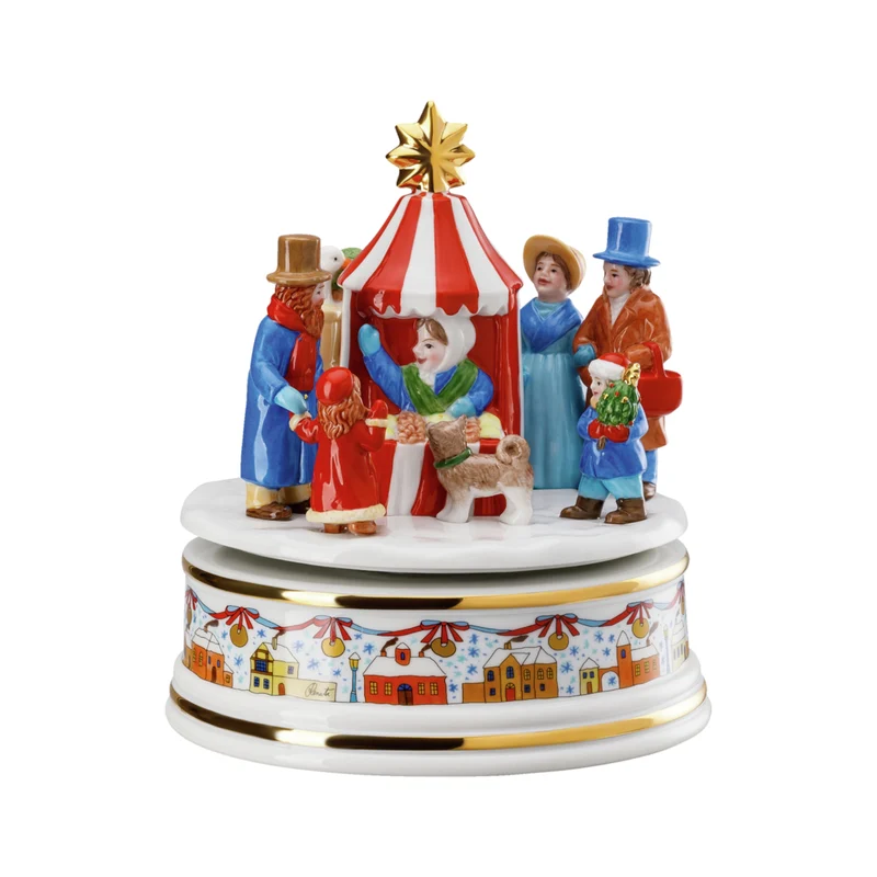 Hutschenreuther Weihnachtsmarkt Spieluhr gross