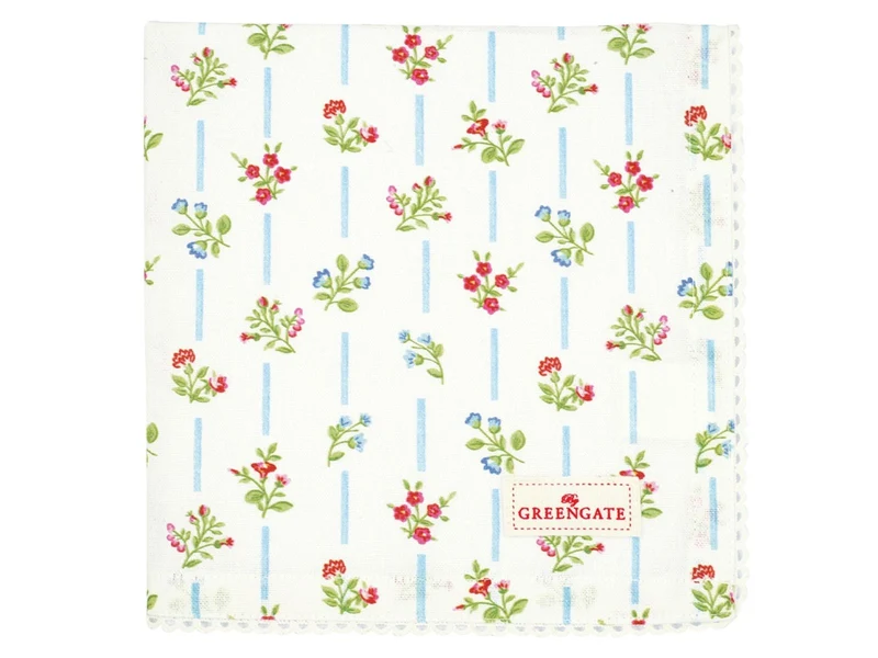 Greengate Hannah Stoffserviette mit Spitze white 40 x 40 cm